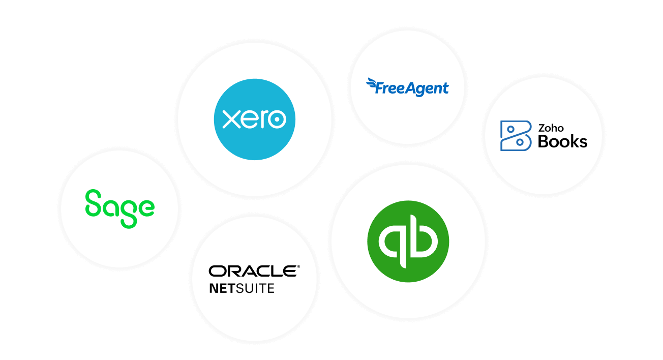 Logouri pentru Oracle Netsuite, QuickBooks, Zoho Books, FreeAgent, Sage, Xero.