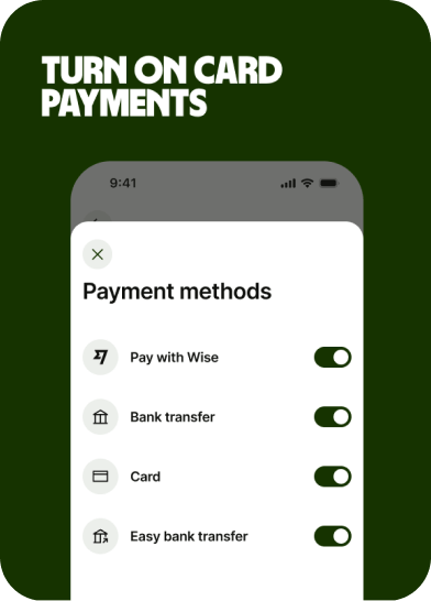 Turn on card payments